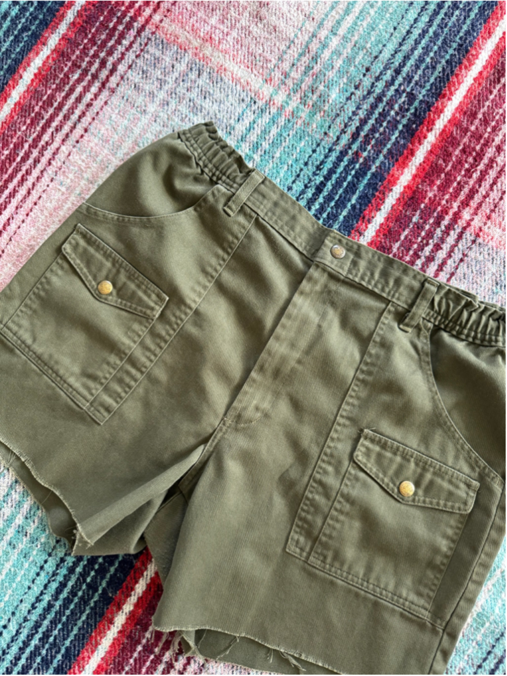 Vintage Boy Scouts Green Cut Off Shorts 34